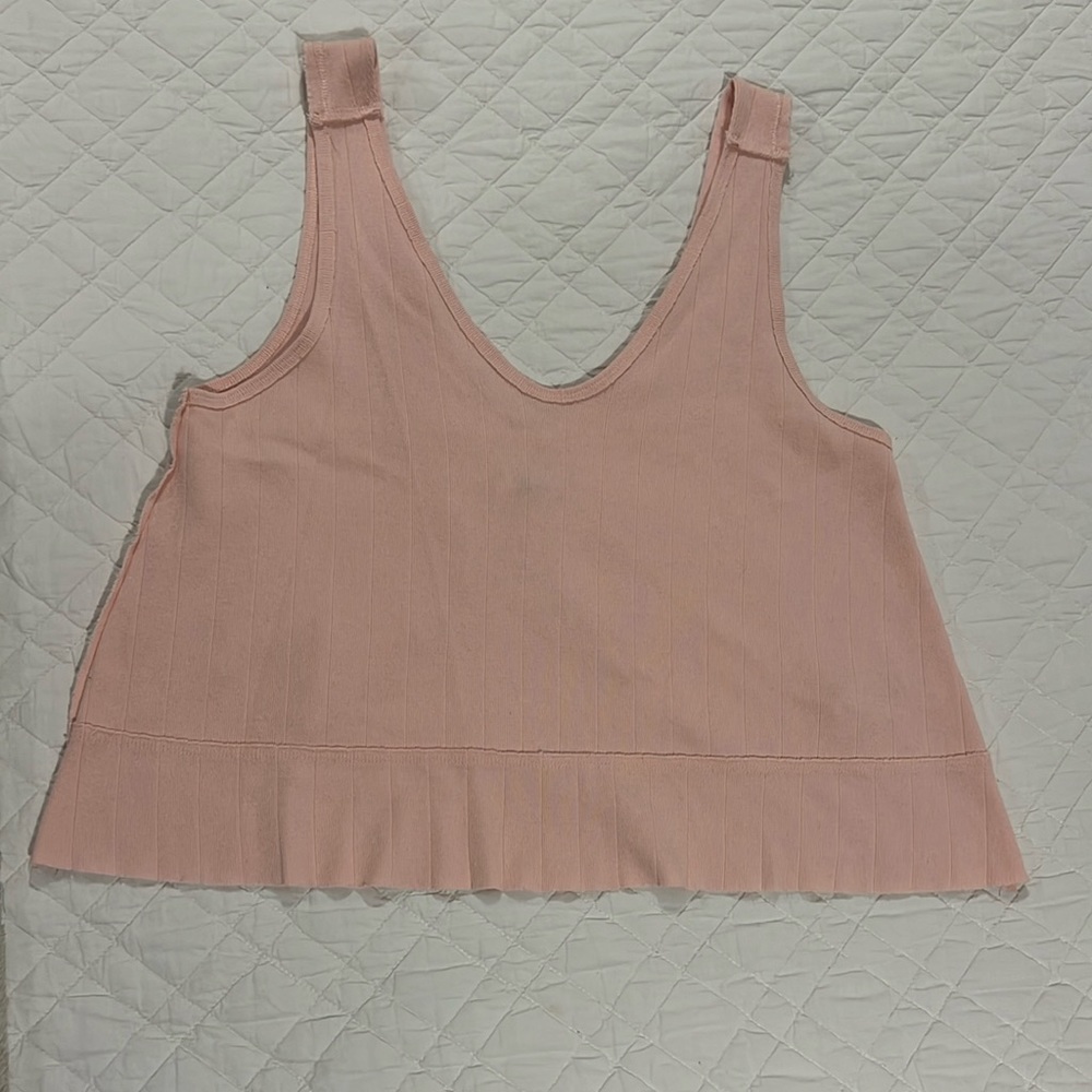 NWOT! - Free People open/crossed back light pink tank - sz S